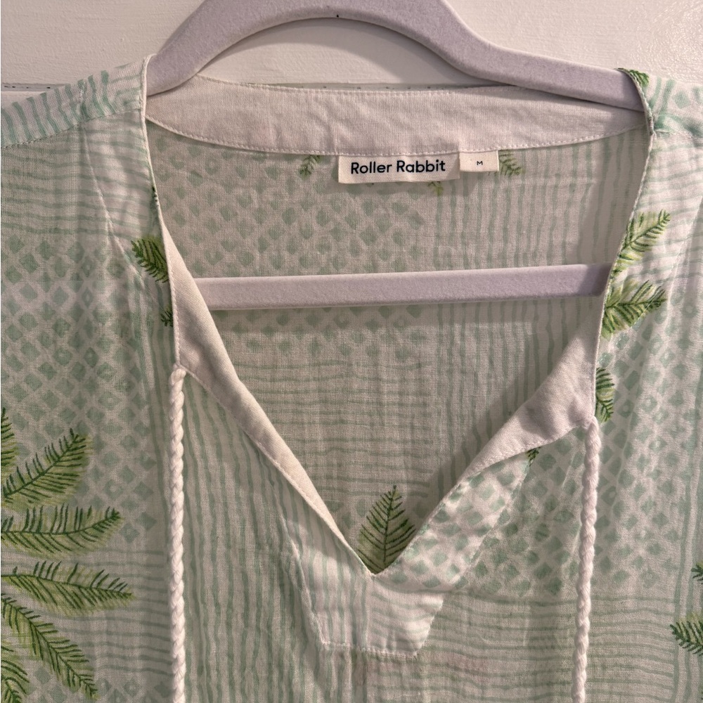 Roller Rabbit Green Patterned Cotton Coverup - image 2